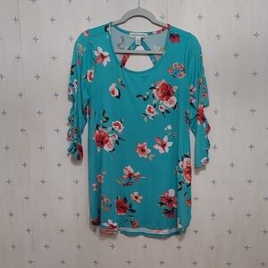 Floral Teal Women's Top